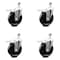 Service Caster 5 Inch Phenolic Swivel 3/8 Inch Threaded Stem Caster Set with Total Lock Brake SCC-TSTTL20S514-PHS-381615-4 - alternate 1